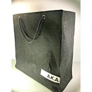 AKA Large Black Felt Promo Shopping Bag Reusable 19.5" x 19.25" x 8"
